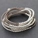 Silver Taupe Beaded Wrap Bracelet Necklace