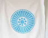 Tea Towel, Medallion Circles, in Sea Blue