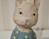 Rabbit doll  folk art doll OOAK papier mache