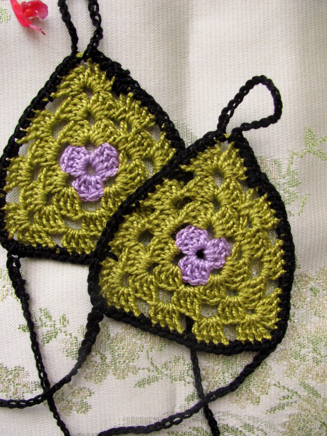 Crochet Barefoot Sandals for Yoga-Bellydance-ZambraMora-Tribal-TribalFusion-Dance-Black-Olive-Purple-OneSizeFitsAll