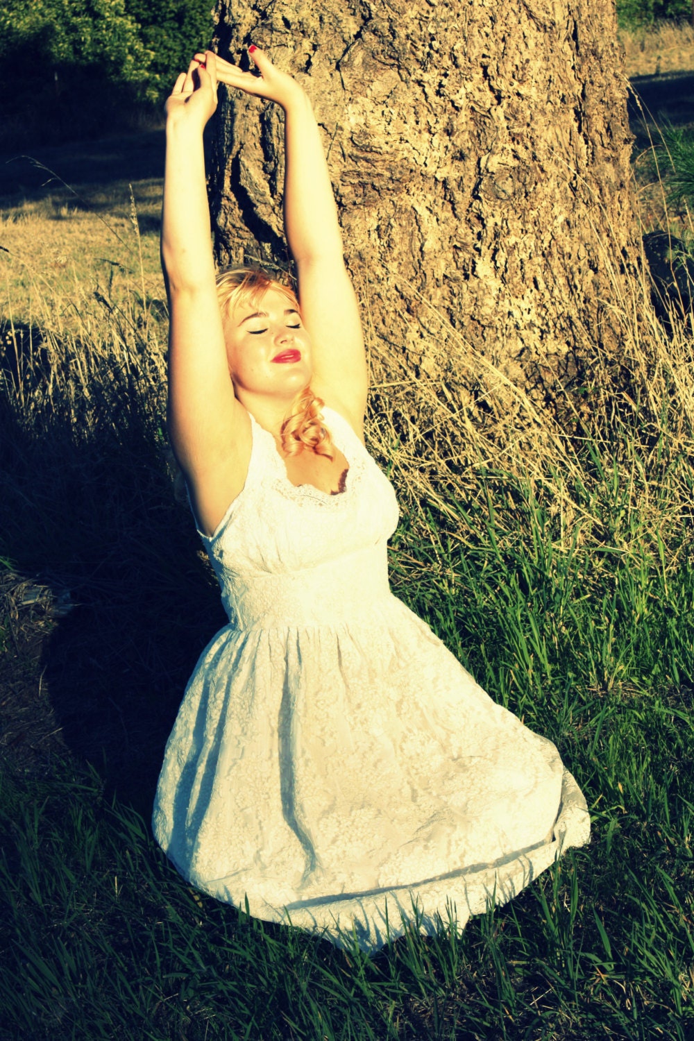 Custom Couture Made To Fit Marilyn Monroe White Alencon Lace 50s Wedding Dress
