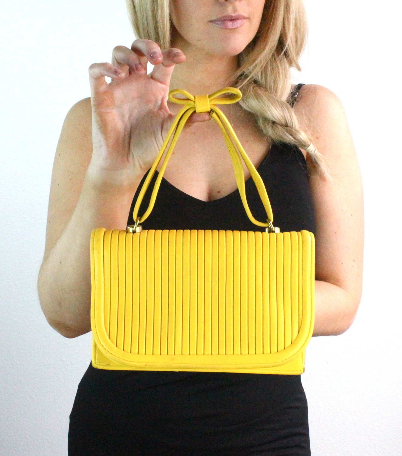 Vintage Bright Yellow 60's Handbag