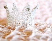 Newborn lace filigree jeweled crown. Storybook Princess Crown. Baby photo prop.