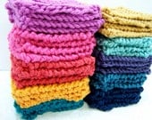 Pima Cotton Mini Face Cloth Set of 4, Knit Wash Cloths, Knit Face Scrubbies, Colorfast, Choose Your Color, Mothers Day