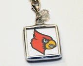 1 Inch X 1 Inch Soldered Charm Pendant Louisville Cardinal Head with Keep Calm Cardinal On and 30 Inch Ball Chain