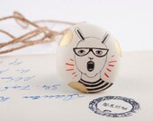 Girl  with Rabbit Ears and Glasses Shouting- FREE SHIPPING