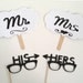 Mrs and Mrs Photo Booth Props Signs and His and Her Glasses Set Wedding Photo Props Wedding Day Props Photobooth Props Mrs and Mrs Sign