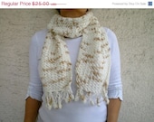 ON SALE 40 % OFF Wool Scarf  in Beige Brown
