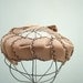 Vintage  Fascinator Hat Tan Taupe Velvet Bow Bead Accent Designed by El-Don