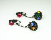 Vintage Rhinestone Disco Ball Dangle Chandelier Style Earrings