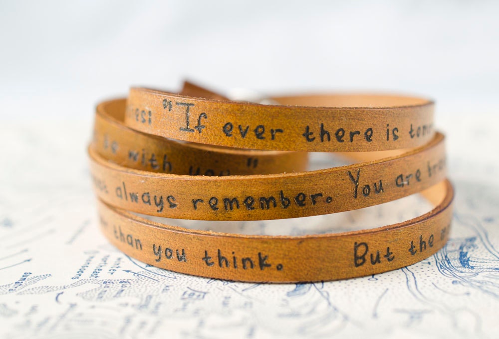 To My Lovelies, Winnie the Pooh Quote on Ultra Long Leather Wrap Bracelet
