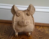 JAMBALAYA Pig - Folk Art - Whimsical Hog - Soft Sculpture - Art Doll - Primitive