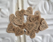20 Kraft Label Stickers - HEART Handmade