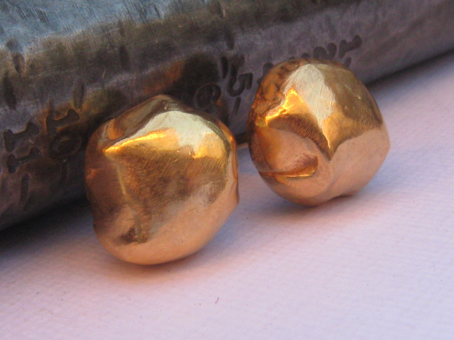Gold Studs Earrings Gold Post  Earrings Round Gold Earrings