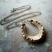 Horseshoe Necklace. Handmade Rustic Bronze Pendant. Equestrian Jewelry. Country Horse Necklace
