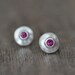 Bright Pink Ruby Earrings, Argentium Sterling Silver, Ready to Ship