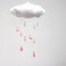 Pink Ombre Cloud Mobile - "Fade into you" fabric sculpture in peach, coral, pale pink, white