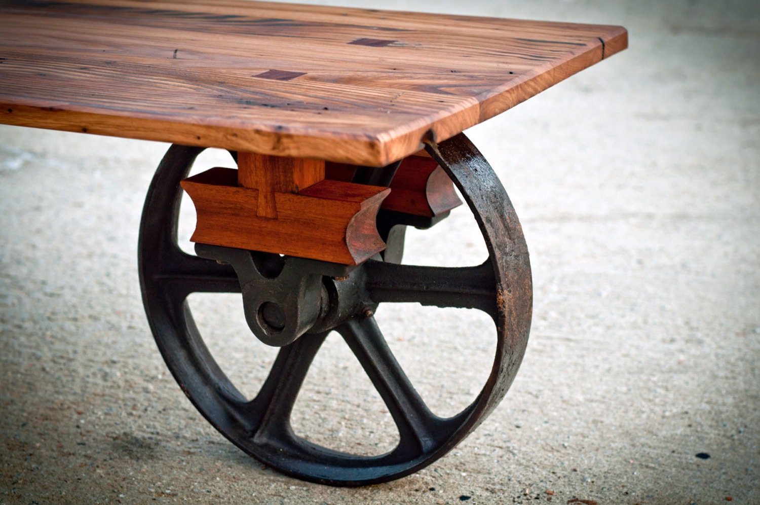 Wheeled Waterfall Coffee Table - Custom Furniture