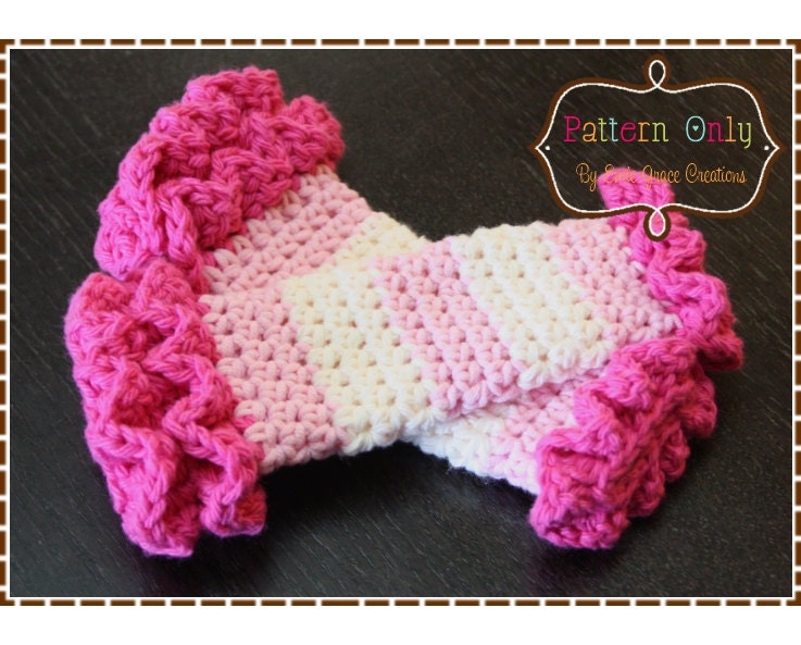 Leg Warmer Crochet Pattern - DOUBLE RUFFLE - 708