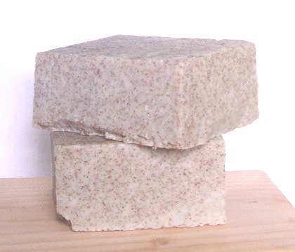 Apricot Shells Castile Soap / Handmade / Unscented / Fragrance-Free / Exfoliating / All Natural & Organic / Vegan / Naked - Without a Label