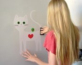 White Cat wall decal
