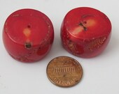 Large size Red coral beads  - 2  pieces - GM175