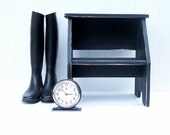 Vintage Style Two Step Stool in Black Handmade by Circle Creek Home