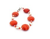 Tangerine Orange Lampwork Bracelet