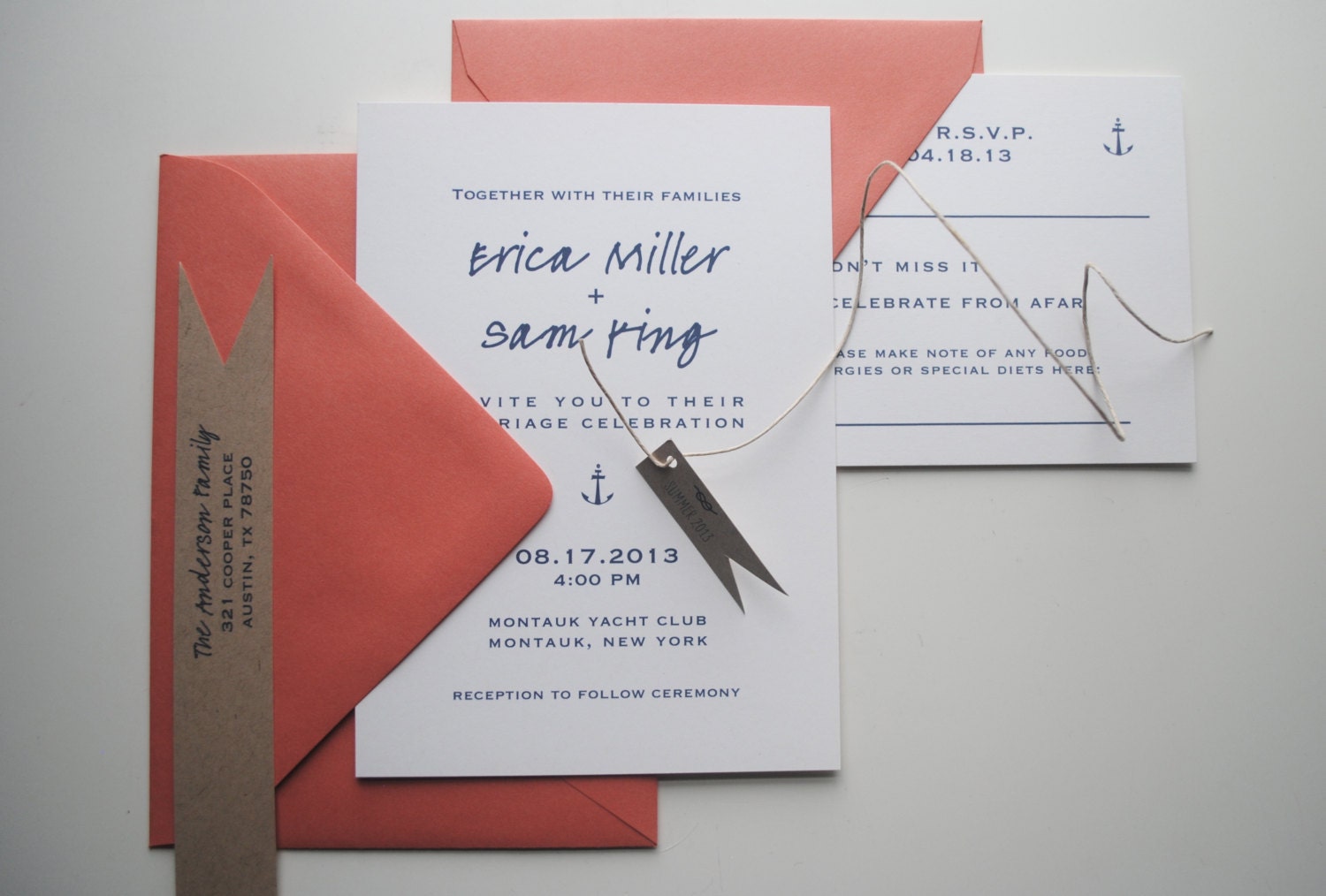 salty wedding invitations & rsvp cards (SAMPLE)