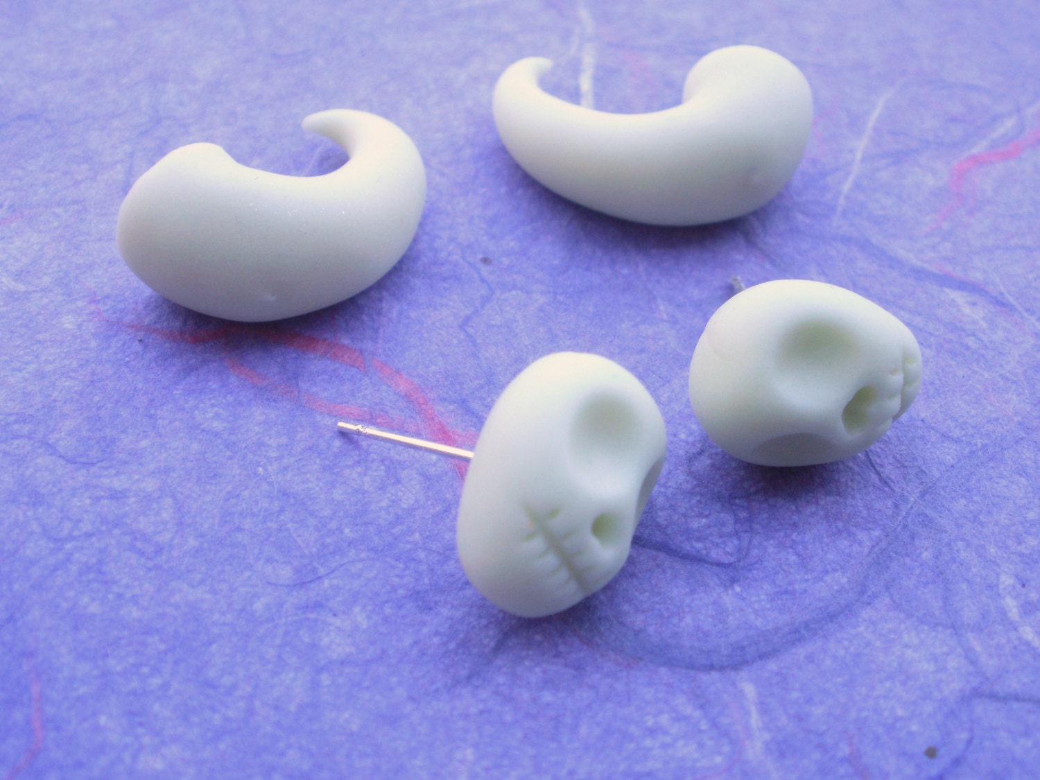 Glow in The Dark Skull Fake Gauge Taper- Death - Grave - Skeleton