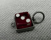 Industrial Chic Red Dice Pendant or Charm