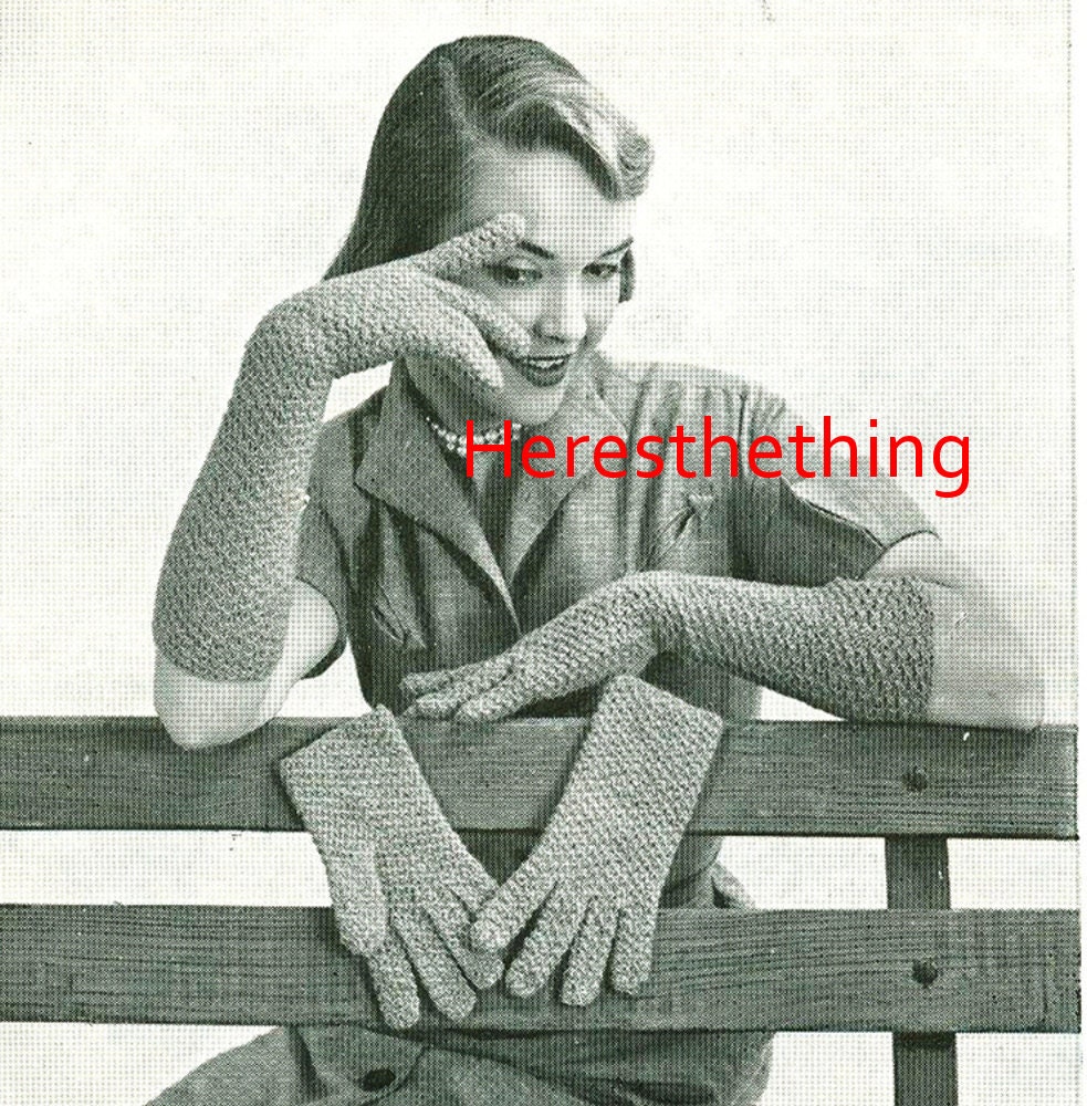 Vintage Instructions for Women's Short and Long Gloves Small Medium and Large Immediate Download