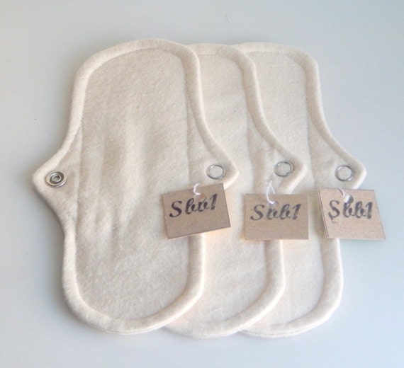 3 Cloth Reusable Panty Liners In Organic Unbleached Cotton Flannel Fabric or Choose Your Hand Dyed Color