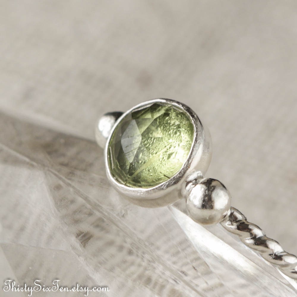 Peridot and Sterling Silver Stacking Ring