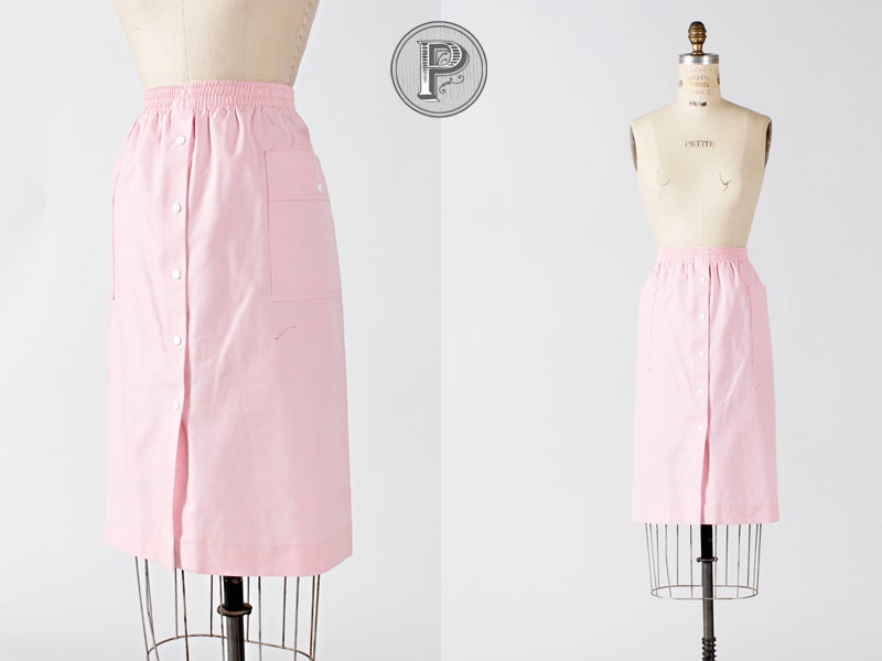 BLOWOUT SALE // 1970s skirt xl / 70s pink plus size skirt : Mary