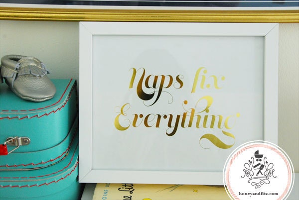 Gold Foil Metallic Nursery Art Kid's Room Print