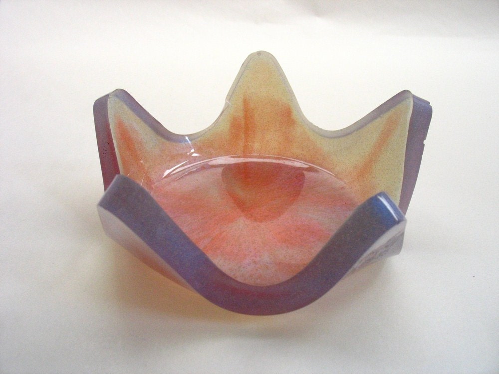 Blue pink shimmer resin wave bowl , trinkets small items eg keys coins paperweight cup curved etsy candle holder home house decor