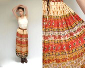 70s Gypsy Skirt  //  Bohemian Skirt  //  PAISLEY ELEPHANT