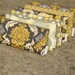 Set of 6 Custom Made Bridesmaids Clutches ... Yellow and Gray Wedding Colors