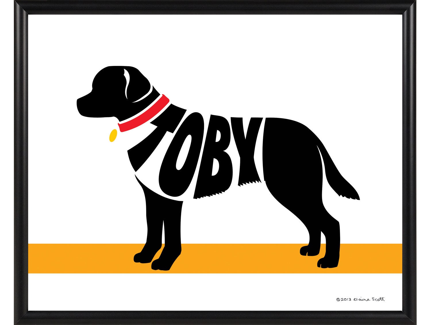 Labrador Retriever Gift - Black Lab - Yellow Lab - Personalized Labrador Print - Framed 8x10 Dog Print