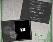 Graduation invitation - PSD photoshop template grad announcement, open house, senior