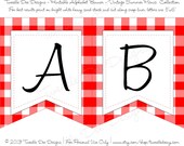 Printable Party Banner - Vintage Summer Picnic Alphabet Banner