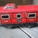 Tin Toy Train Caboose Red Rustic Metal Marx Aged Patina Vintage Home Decor by AMarigoldLife