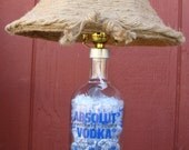 Vodka Lamp Absolut Vodka Lamp Upcycled Bottle Lamp with Lamp Shade
