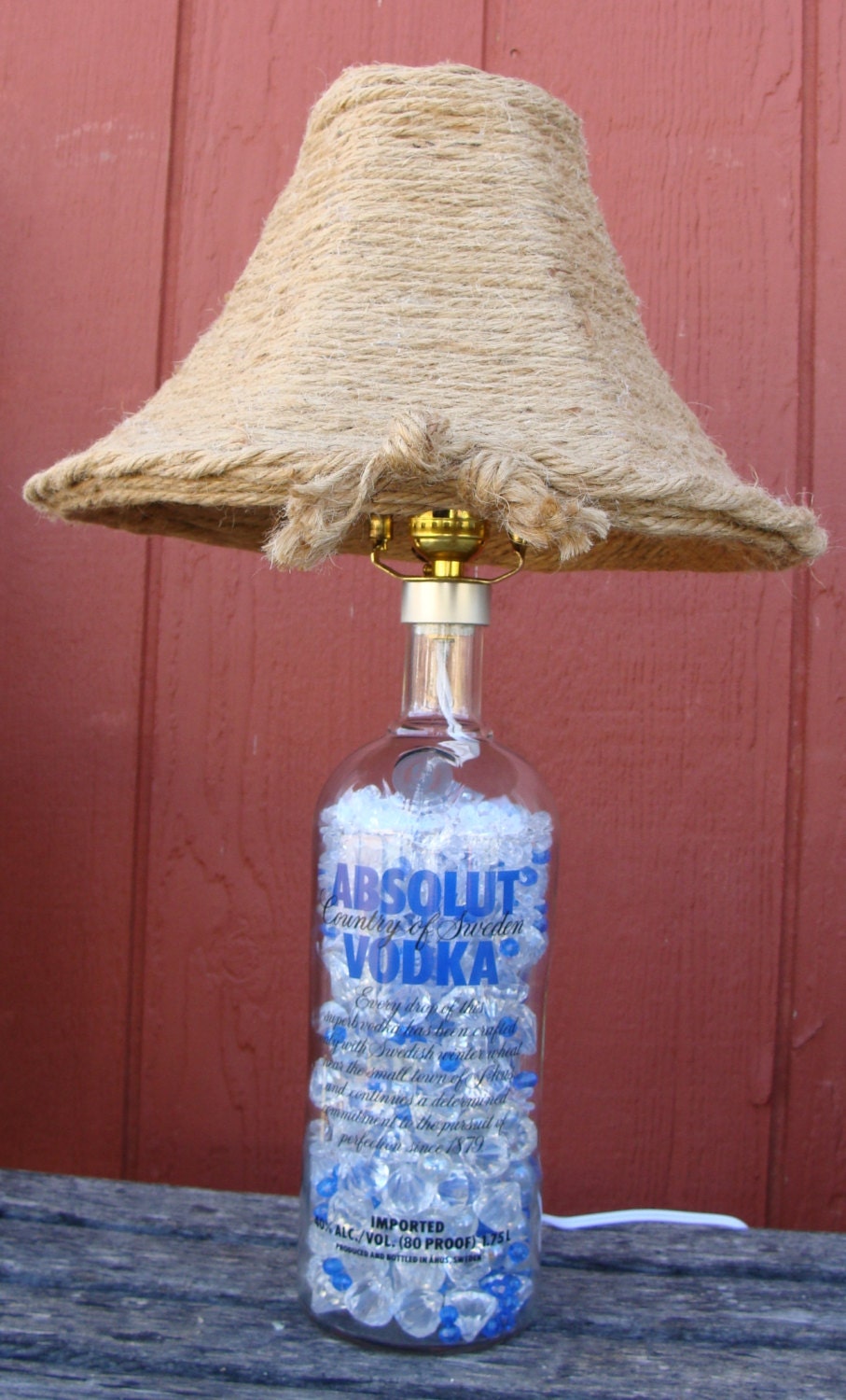 Vodka Lamp Absolut Vodka Lamp Upcycled Bottle Lamp with Lamp Shade