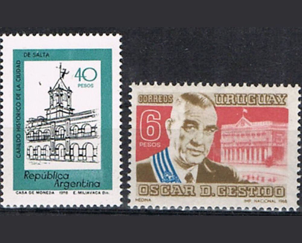 50 Vintage Postage Stamps - Architecture - Big Buildings