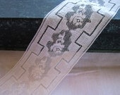 SALE - antique lace trim - flat, white - 3.25 inches wide - by the yard - valenciennes