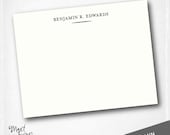 BENJAMIN - personalized flat notecard set / professional / business / 10 notecards & 10 envelopes