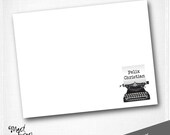 FELIX - personalized flat notecard set / VINTAGE TYPEWRITER / 10 cards & 10 envelopes