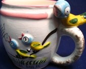 vintage WHISTLE For MILK CUP Ross BiRD CHiLDS Mug Ross Products
